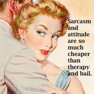 Sarcasm and Attitude - words to live by, snarky, just for fun, funny, thinking of you, friendship, relationship, encouragement card[814-030]