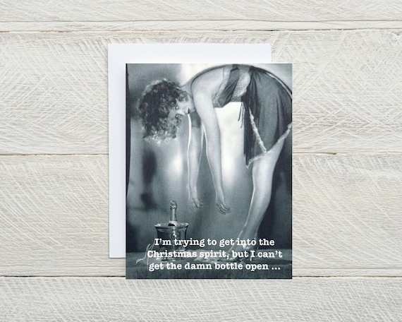 Trying to Get Into the Christmas Spirit ... holiday coping, snarky card, christmas card, funny holiday card, merry christmas card [814-338]
