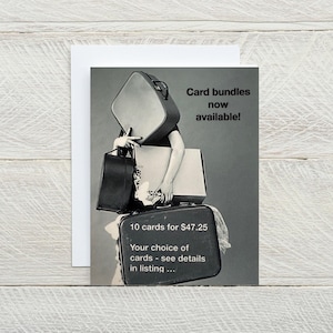 Select Any 10 Cards &quot;Boxed&quot; Set, Snarky, Funny Greeting Cards, Choose Your Own, Multi-Pack Assorted, Blank Inside, Greeting Card Bundle