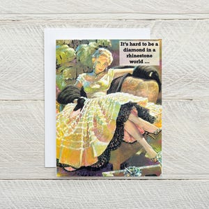 Diamant in einer Strass Welt, Grußkarte, blanko, funky Karte, Karte für alle, Vintage Illustration [814-045]