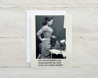 Autocorrección ... DIVERTIDO PARA CUALQUIER OCASIÓN, solo por diversión, oficina, teléfono, solo porque sí, amistad, pensando en ti, tarjeta con palabrotas [814-043]