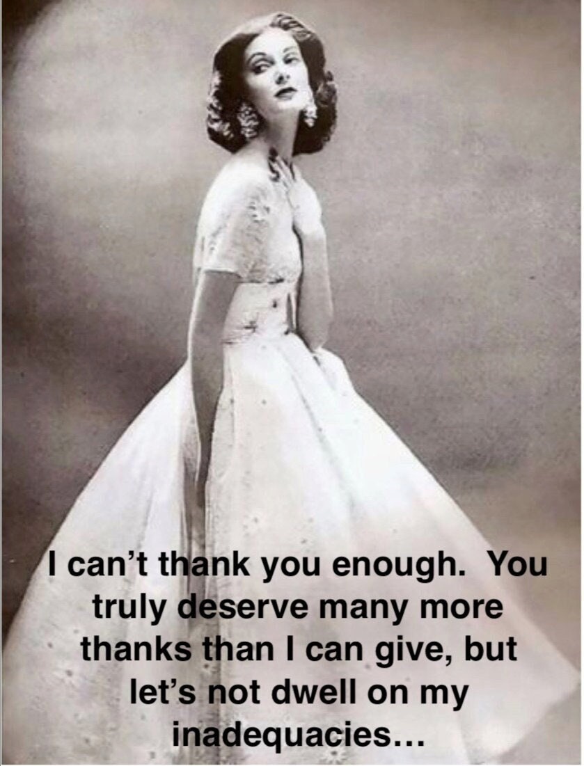 I Can T Thank You Enough Funny Card Snarky Card Etsy Hong Kong