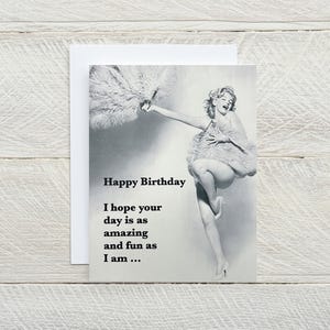Marilyn Monroe fab engraçado cartão de aniversário em branco, aniversário para ela cartão de aniversário para ele cartão, aniversário sarcástico, tudo sobre mim cartão [814-007]