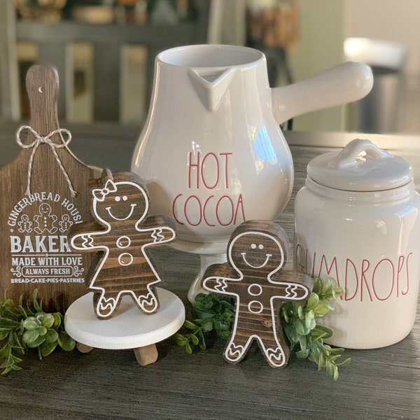 Gingerbread figures // Custom wood cutout // farmhouse christmas