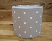 Handmade Drum Lampshade in Clarke & Clarke Taupe Spotty Fabric