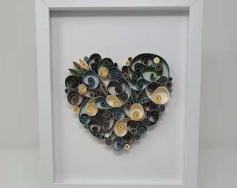 Paper Quilled Heart - Framed - 8x10