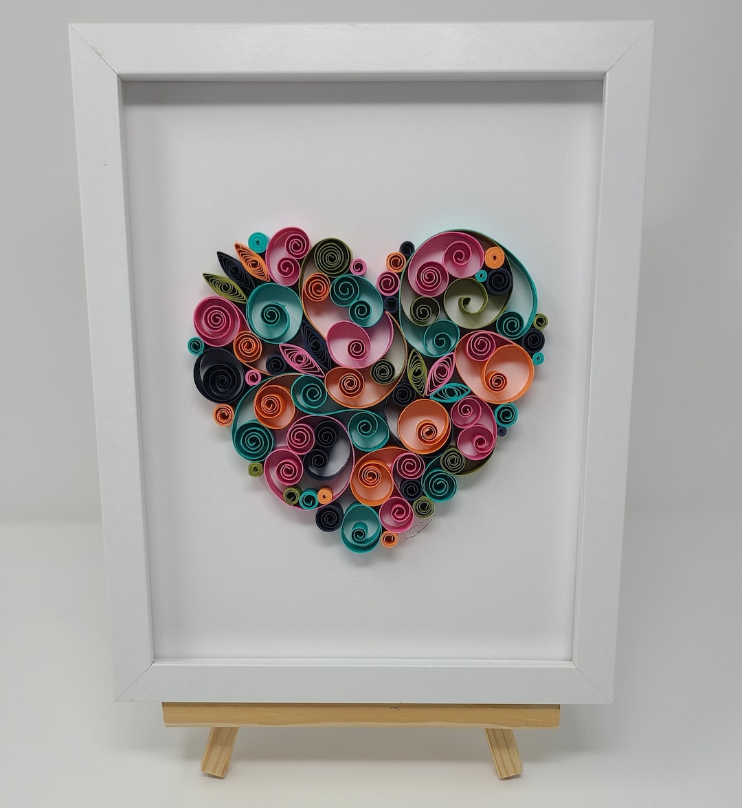 Paper Quilled Heart Framed 8x10 Etsy UK