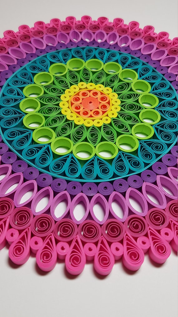 Paper Quilled Mandala Framed 9x9 Etsy UK