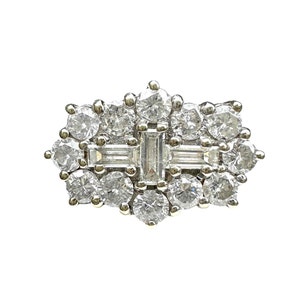 Stunning, Vintage 18ct, 18k, 750 Gold Diamond 1.50ct, cluster Ring