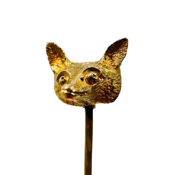 Edwardian 15ct, 15k, 625 Gold Fox head stick pin