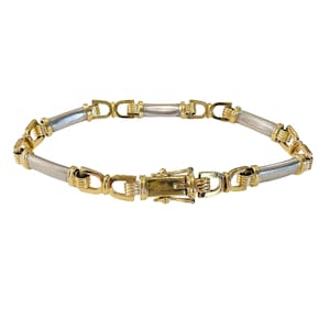 Fabulous, 18ct, 18k, 750 two-colour Gold, equestrian themed bracelet, weight 20.1 grams