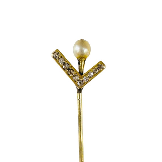 Edwardian 15ct, 15k, 625 Gold Diamond and Pearl, … - image 1