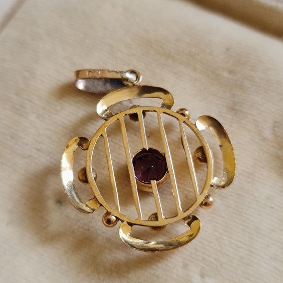 Exquisite, Art Nouveau 9ct, 9k, 375 Gold Amethyst… - image 7