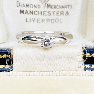 Platinum Diamond Solitaire Engagement Ring, 0.15ct, PT950