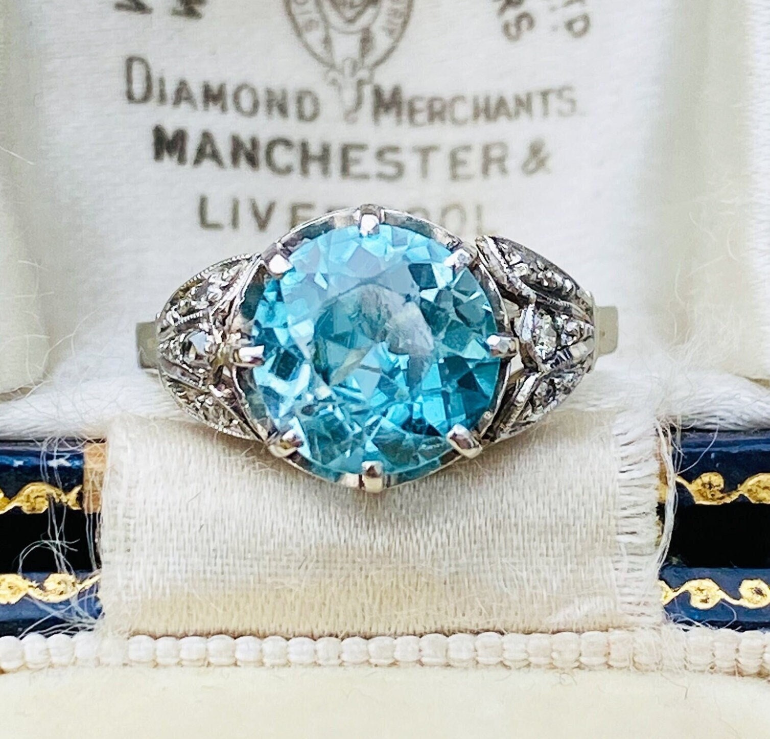 Antique blue zircon ring store