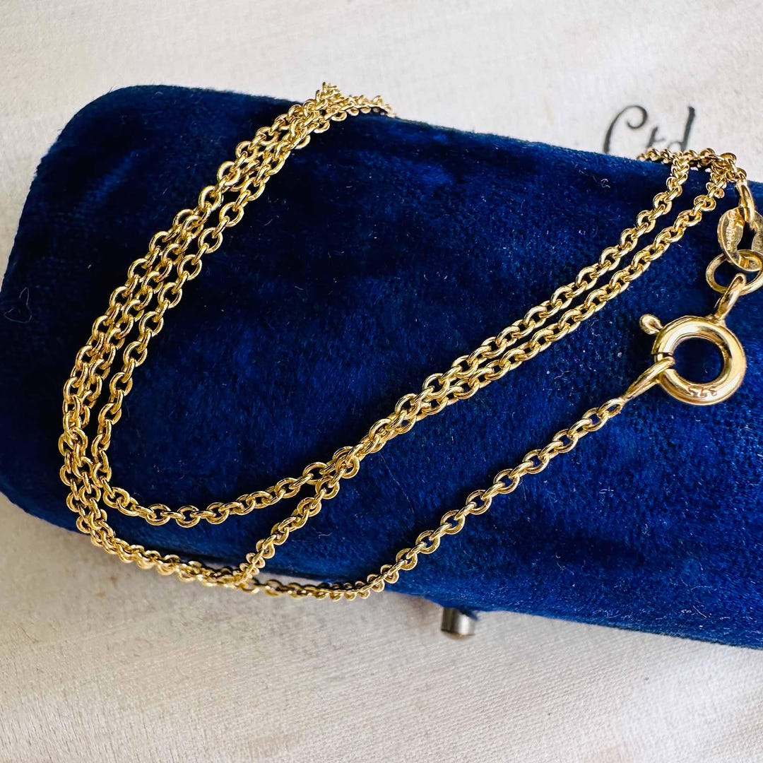 Fine, 9ct, 9k, 375 Gold Rolo Link Chain, Suitable for Light Pendants ...