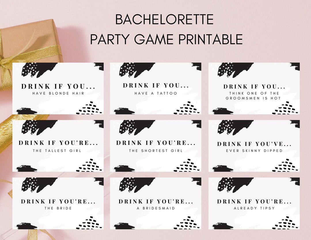 Bachelorette Party Game Printable | DRINKING Game | Drink up | Modern ...