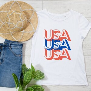 4th of July T Shirt | Memorial Day T Shirt | Patriotic Tee | Red White and Blue USA Shirt |Women&#39;s short sleeve t-shirt