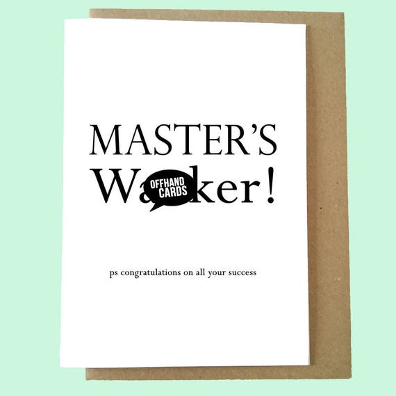 Gratuit Images Master S Wnker Graduation Card Funny Card Humour Etsy le plus cool salutations