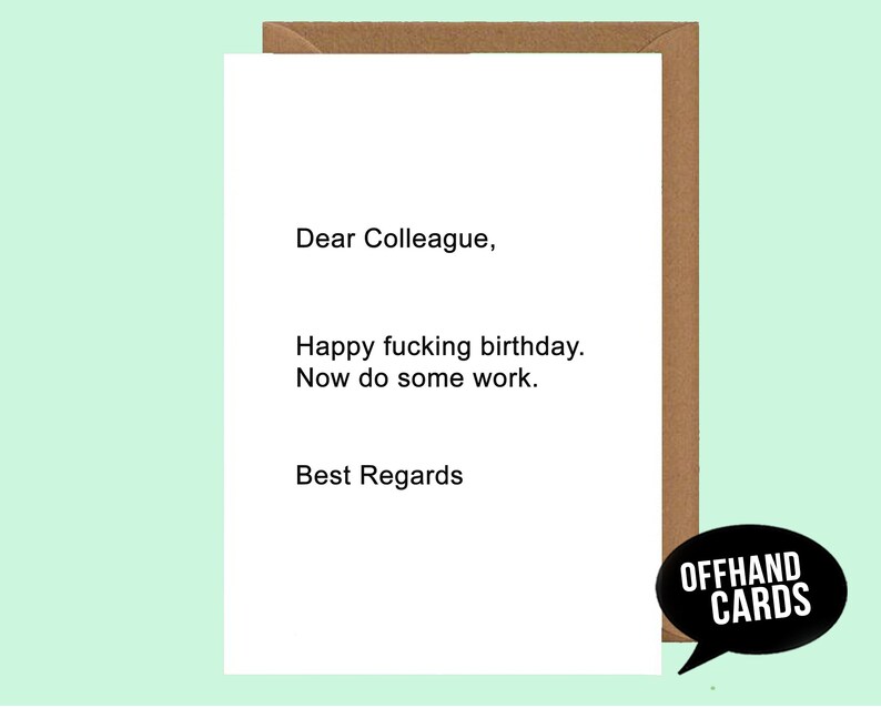 happy fcking birthday rude birthday card work card etsy
