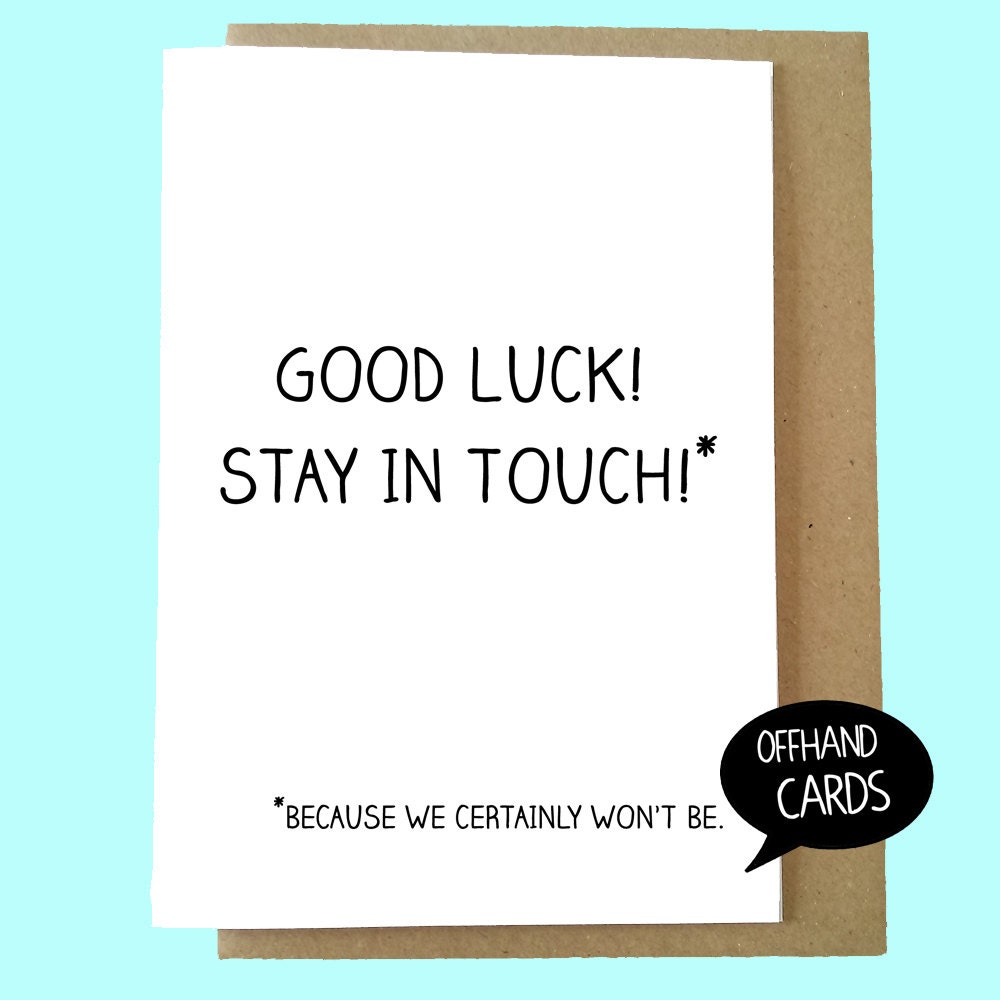 Funny Leaving Card Good Luck New Job We'll Miss You | Etsy