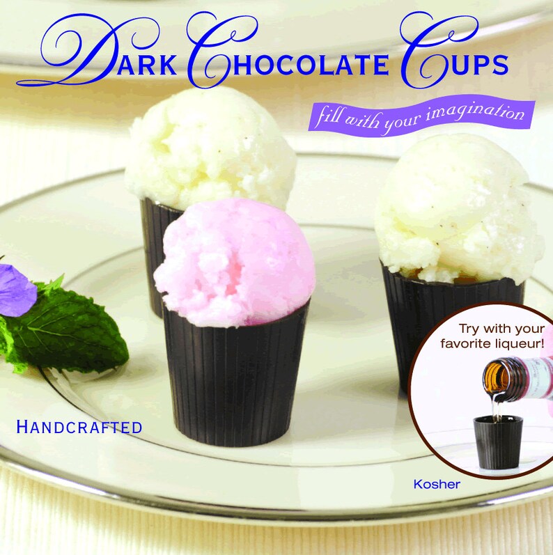 64 Dark Chocolate Dessert or Cordial Cups 64piece Etsy
