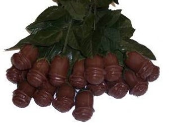 1 Dozen Solid Dark Chocolate Roses