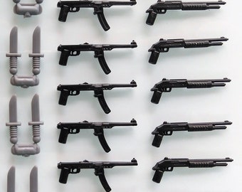 10 LEGO Genuine Weapons For Minifigures Mixed Pick Rifle Blaster Pistol Sword
