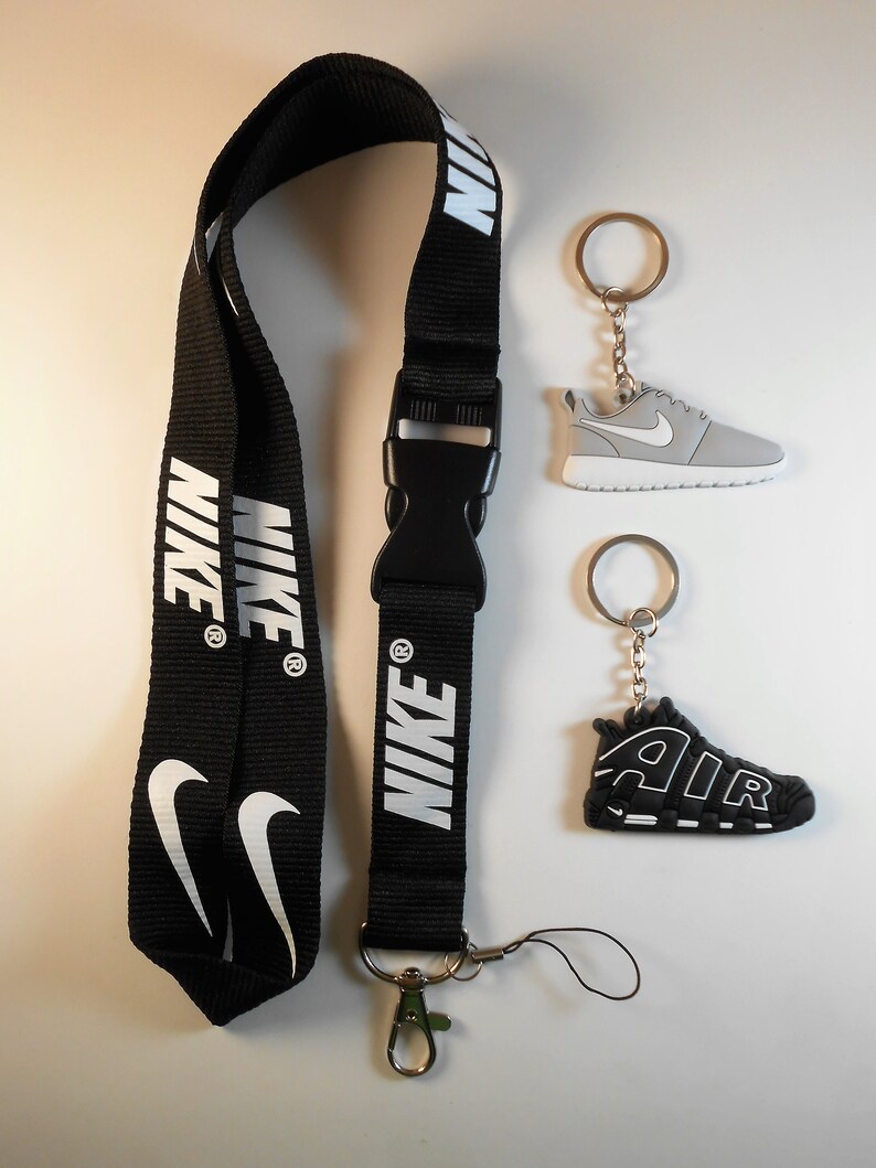 Nike lanyard with Two Nike keychains. New Free shipping Etsy
