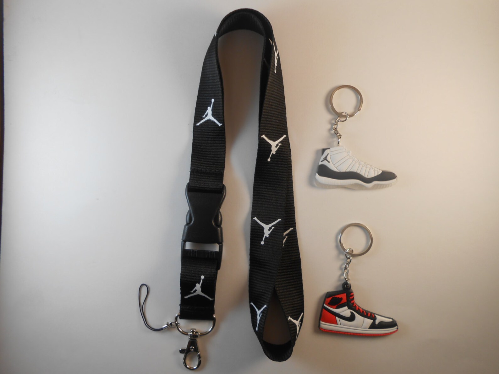 Jordan Lanyard With Two Jordan Shoe Keychains. New Etsy