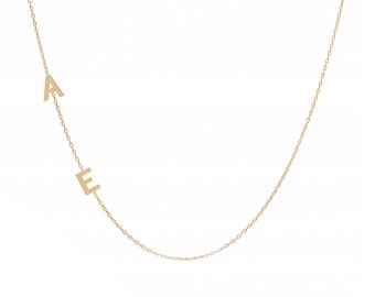 Collana con lettere, collana con lettere, collana con iniziali, collana personalizzata con nome, collana in oro, collana con iniziale lettera in argento, catena