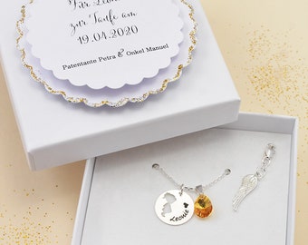 Baptism gift girls name necklace baptism necklace with engraving baptism gifts for godchildren, christening gifts personalized, baptism gift grandma and grandpa