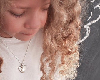 Guardian angel necklace silver pendant gift school enrollment girl guardian angel pendant 925 angel necklace with pendant personalized necklace girl