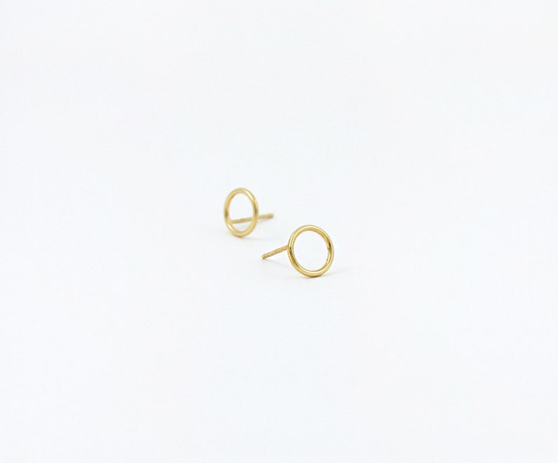 Geometric studs GEO NO. 1 / Stud circle / Minimalist studs / Geometric simple studs in various... Colours image 1