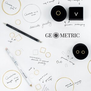 Geometric studs GEO NO. 1 / Stud circle / Minimalist studs / Geometric simple studs in various... Colours image 3