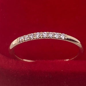 14K / 18K Solid Gold REAL Diamond Wedding Ring / Wedding Band with 8 Natural Diamonds / Diamond Stacking Ring/Bridal Jewelry/ Diamond Ring