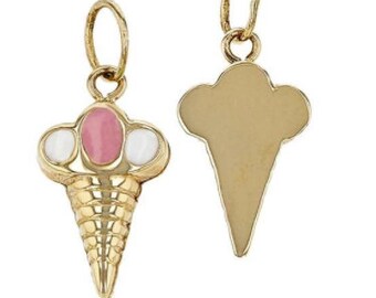 14K Gold Filled Happy Jewelry Pendant Craft Supplies CP1298 Pink Enamel Charm Necklace Bracelet Charm Sweet Charms Red Lollipop Charms