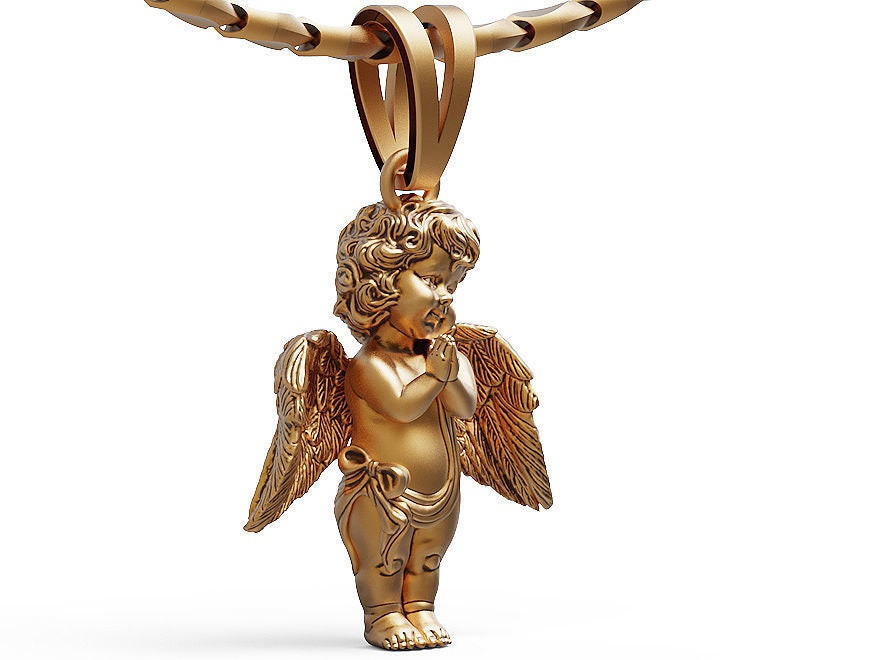 Praying sale angel necklace
