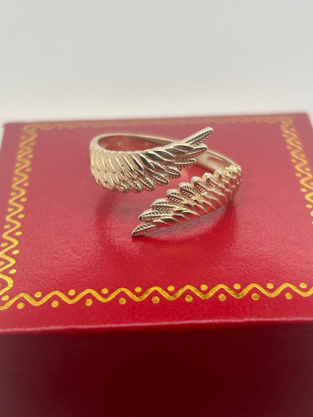 14k Solid Gold Angel Wing Statement Ring / Angel Wings Ring /angel Wing
