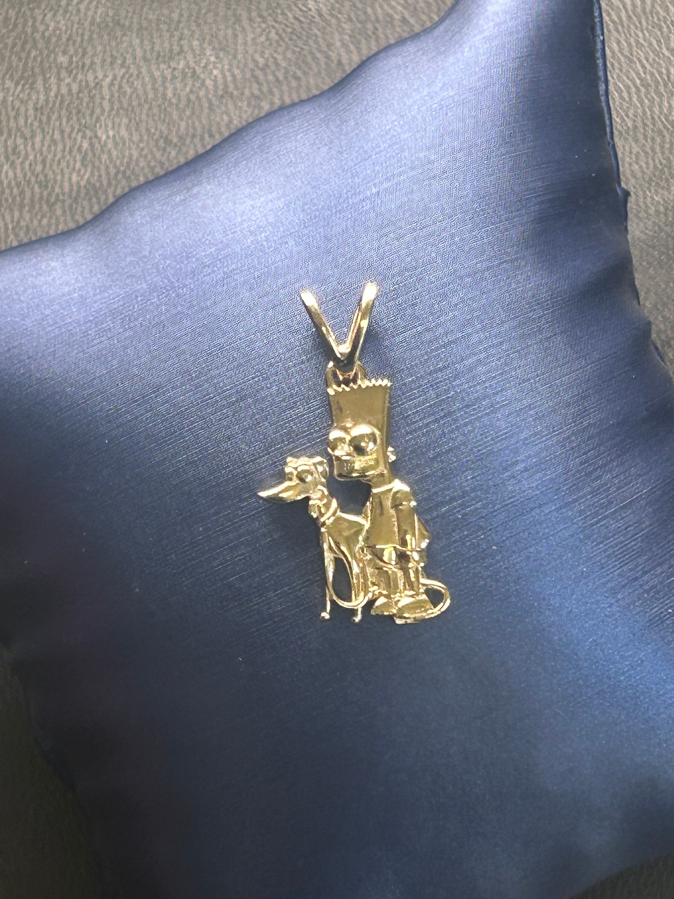 10K 14K 18K Solid Gold Bart Simpson Pendant Simpsons Gold