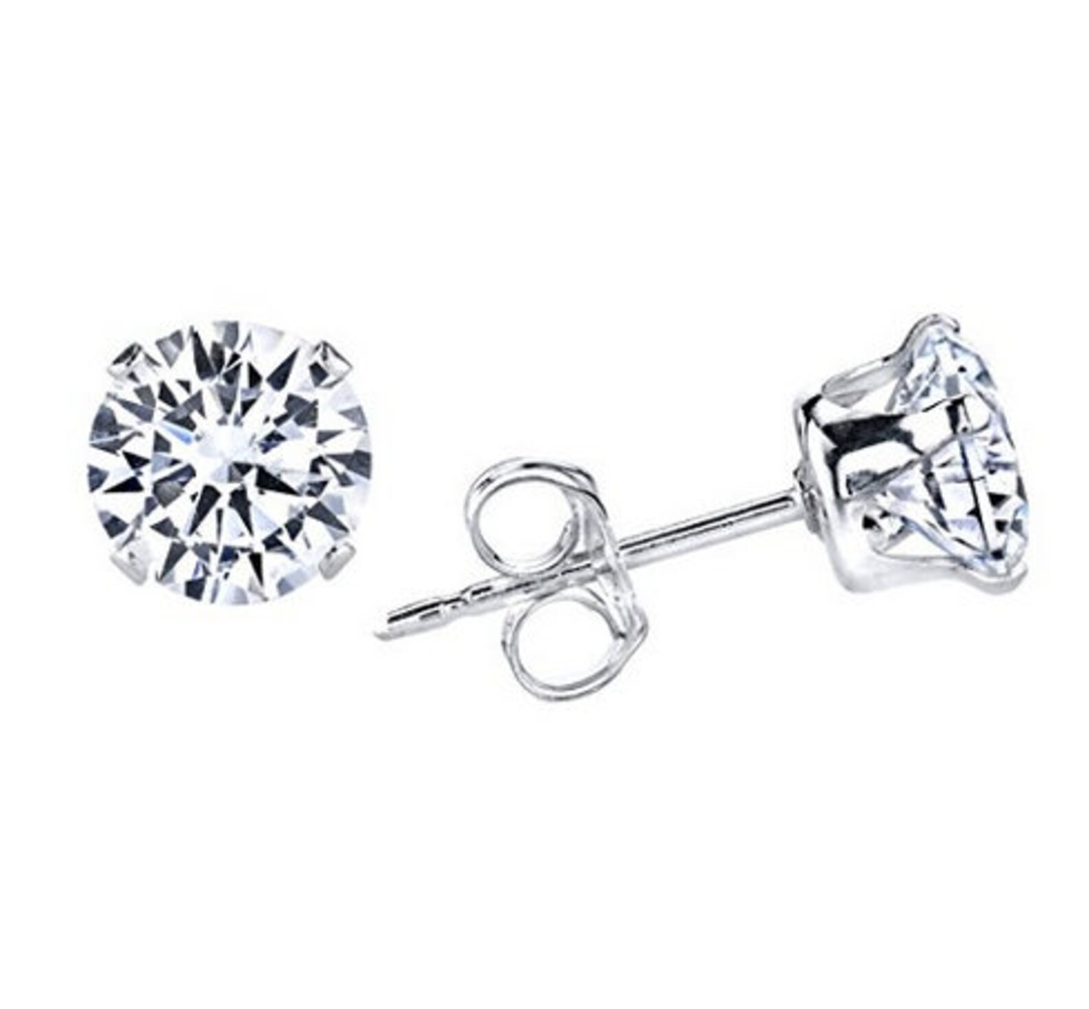 Sterling Silver Set of 4 Pairs of Sparkling Round Stud Etsy