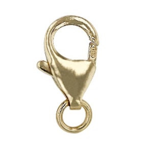 10K Solid Gold Lobster Clasp With Open Jump Ring - All Sizes