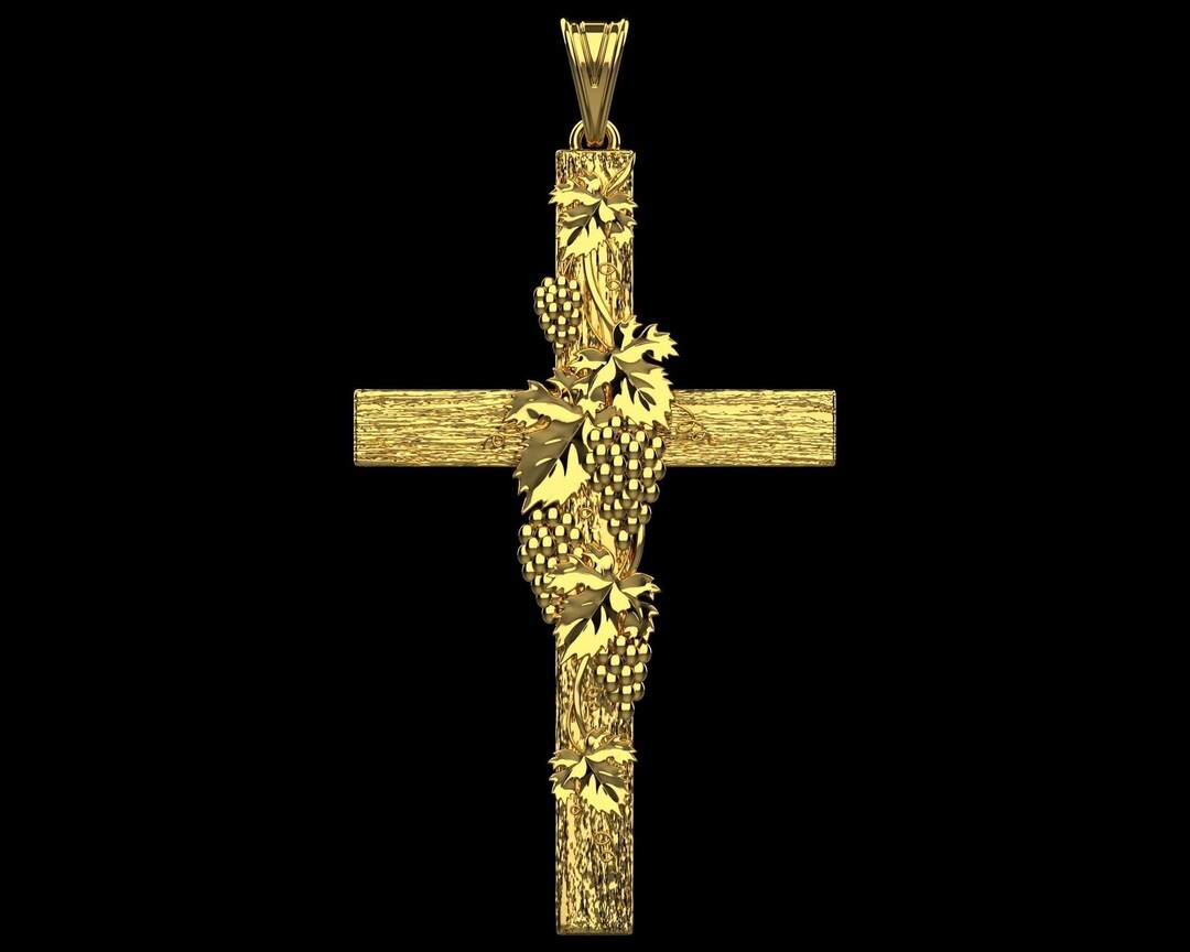 14K Solid Gold Unique Cross Pendant / Crucifix Pendant 15mm X Etsy