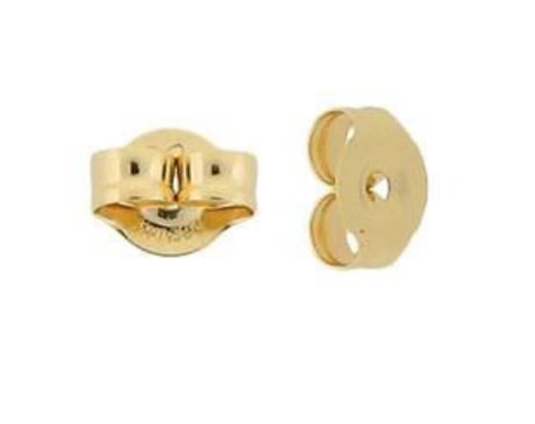 14K Yellow Gold Earring Back Replacement Nut Friction Push-Back