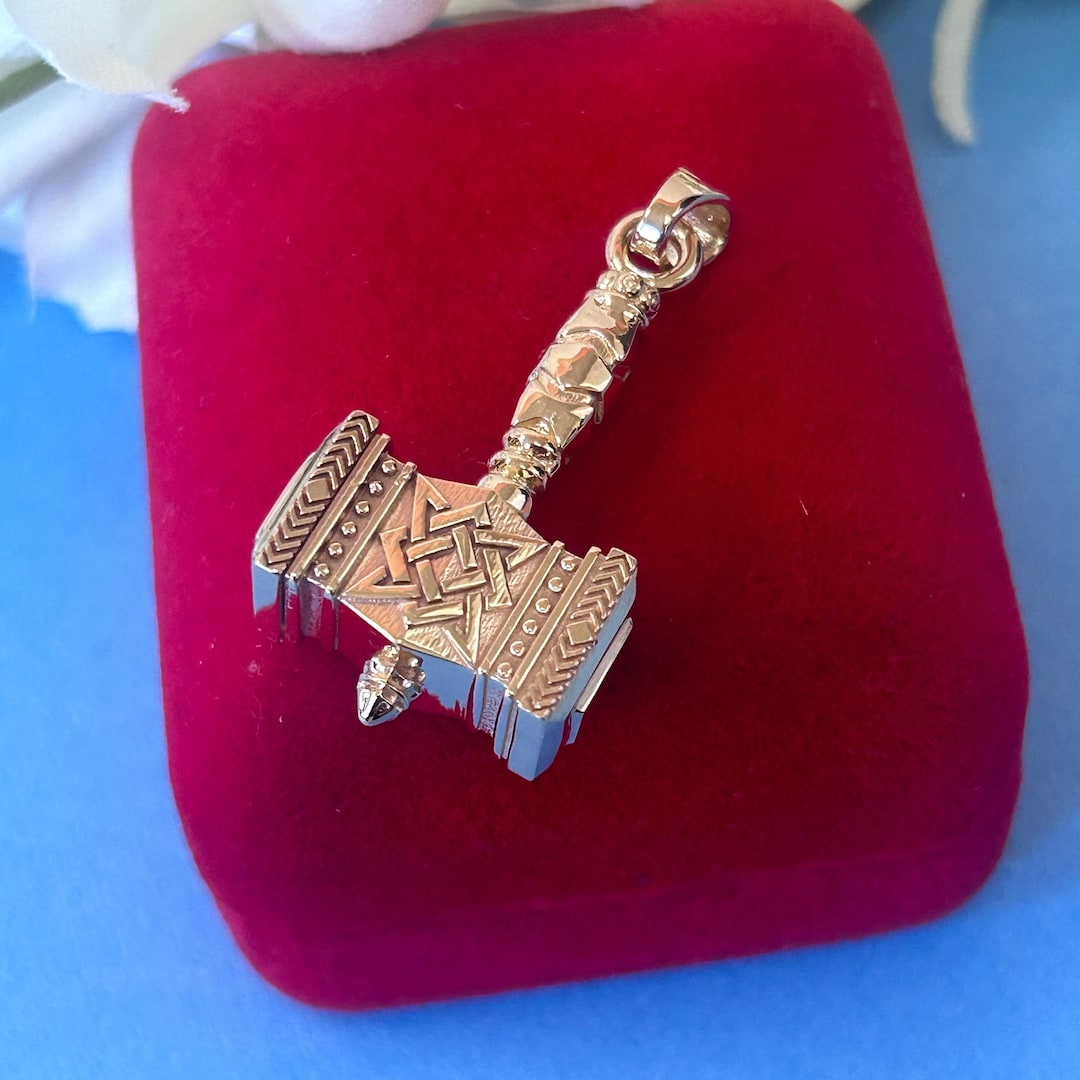 14K Solid Gold Hammer Pendant / Hammer Gold Necklace / Hammer Necklace