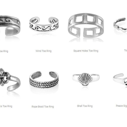 Sterling Silver 925 Adjustable Floating Shell Toe Ring Brand Etsy