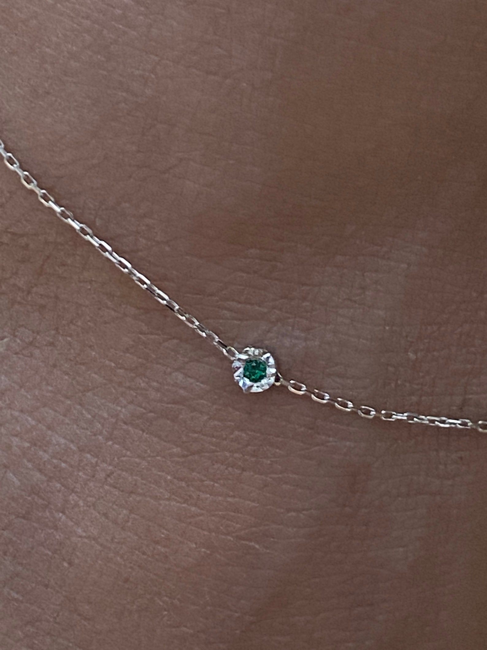 14K Solid Gold Anklet With EMERALD Summer Jewelry / Body Etsy