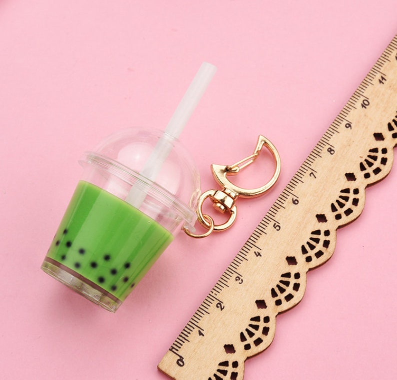 Boba Milk Tea Keychain / Bubble Tea Drink Keychain / Boba Etsy