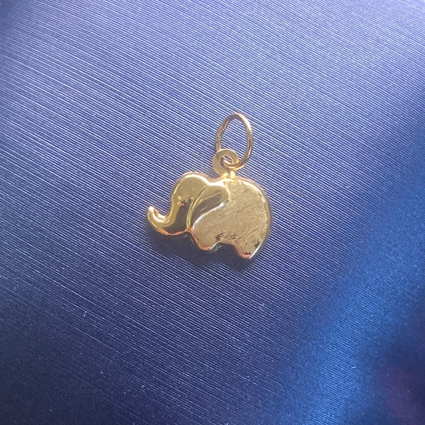 Gold Elephant Charm Etsy