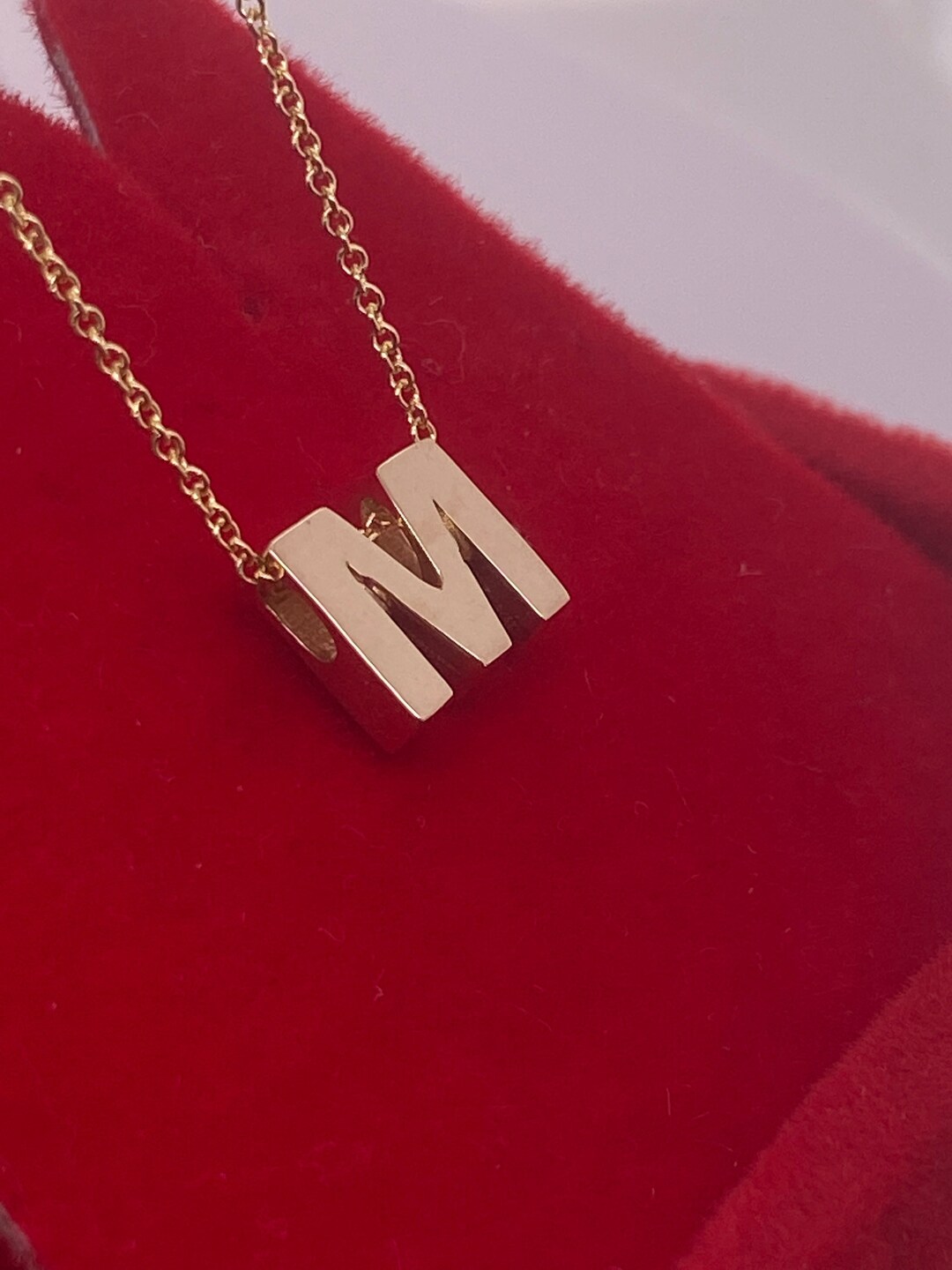 14K Solid Gold Initial Custom Necklace / 14K Personalized Letter